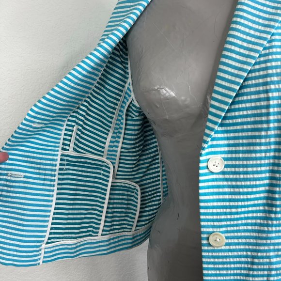 Brooks Brothers Stellita FitSeersucker Striped Cropped Blazer - Picture 6 of 11